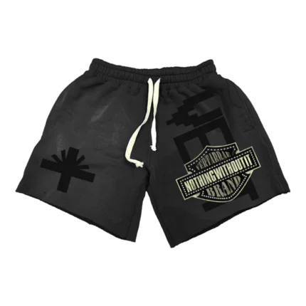 Vertabrae Black Double Emblem Shorts | Fast & Free Shipping
