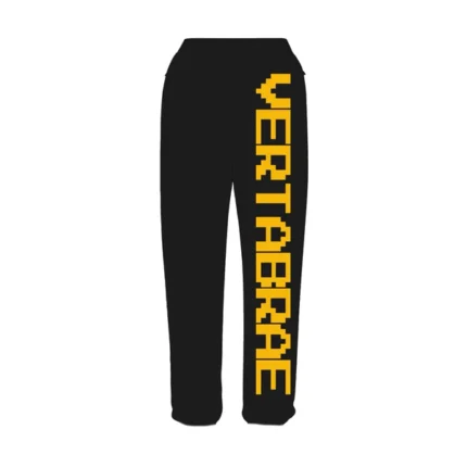 Vertabrae Black with Yellow Printed Sweatpants | Fast & Free Shipping